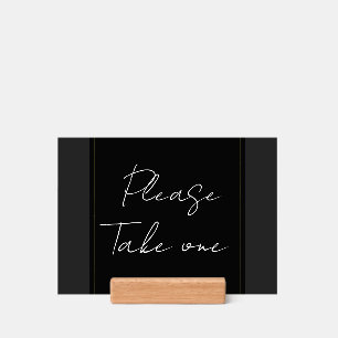 Black Gray Gold Modern Minimal Elegant Wedding Holder