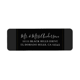 Black Gray Gold Modern Minimal Elegant Wedding Label