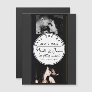 Black Gray Gold Modern Minimal Save the Date