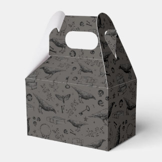 Black & Gray Gothic Witchy Raven Party Favor Boxes