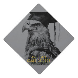 Black Gray Graduation Cap Topper | Eagle