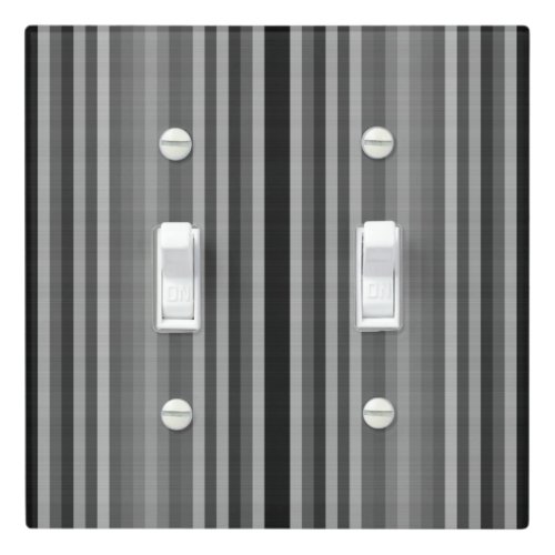 Black Gray Grey Stripes Light Switch Cover