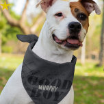 Black Gray Grunge Good Boy Custom Name Pet Bandana<br><div class="desc">All you want is to add a pop of attitude to your dog's vibe, and this grunge black and gray bandana is a great addition his wardrobe! In a modern minimalist aesthetic, the words 'GOOD BOY' are stenciled in the background and his name is written in a cool masculine font...</div>