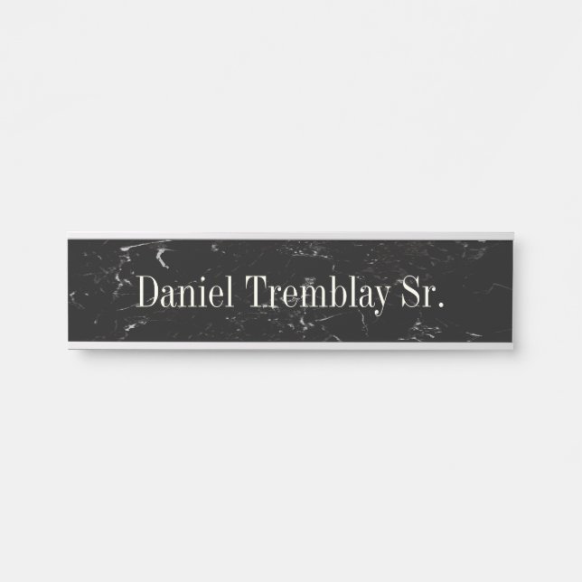 Black Gray Hanging Wall Name Plate Door Sign (Front)