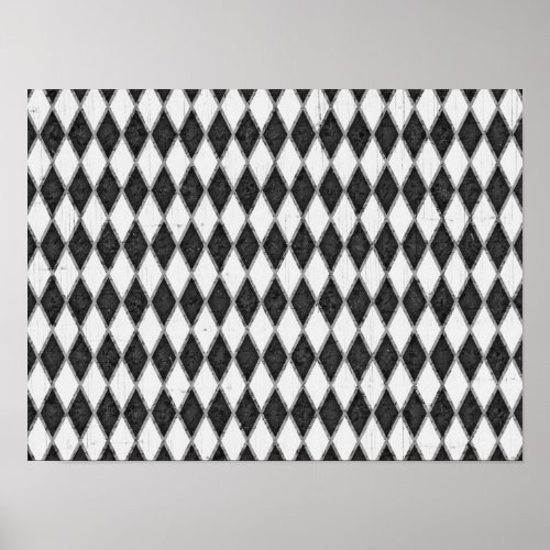 Black Gray Harlequin Poster for Decoupage 