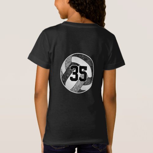 black gray her volleyball team colors custom T_Shirt