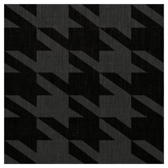 Black & Gray Houndstooth Monochromatic design Fabric (Swatch)