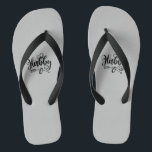 Black & Gray "Hubby" Groom Flip Flops<br><div class="desc">From The Wedding Bliss Collection</div>