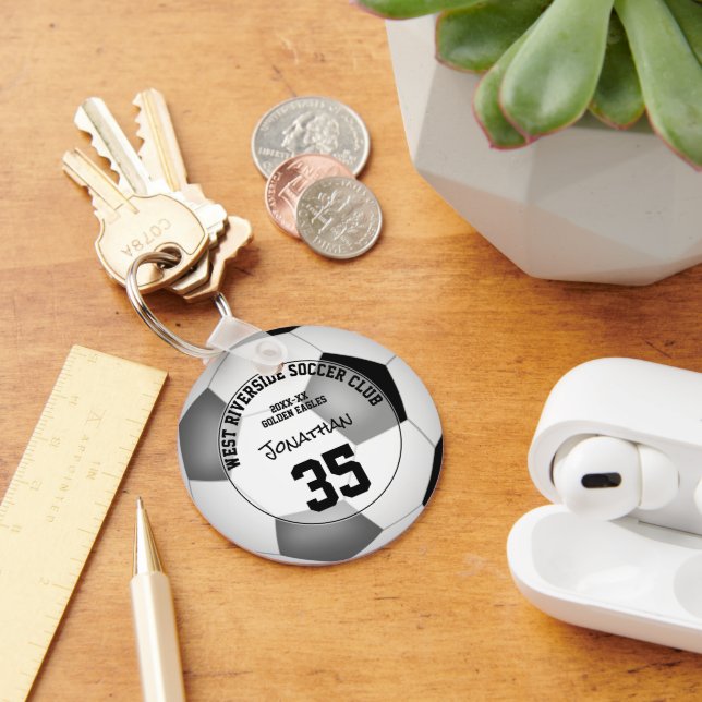 black gray kids team colors soccer club  keychain (Desk)