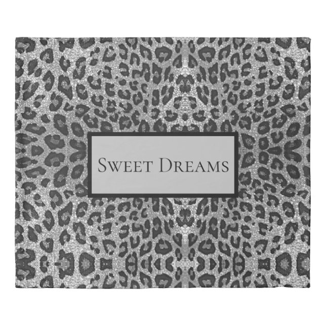 Black & Gray Leopard Print Sweet Dreams Duvet Cover (Front)