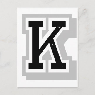 black gray letter K Postcard