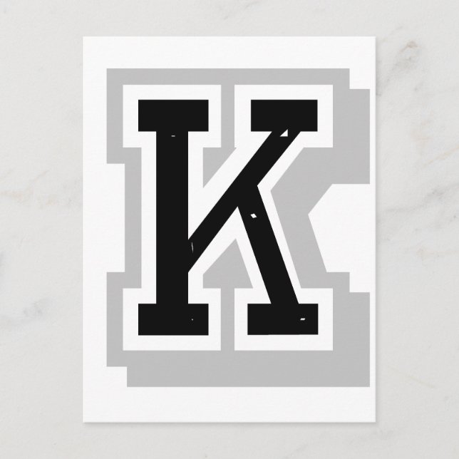 black gray letter K Postcard (Front)