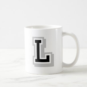 black gray letter L Coffee Mug