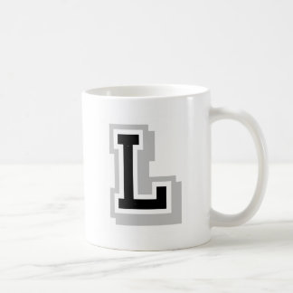 black gray letter L Coffee Mug