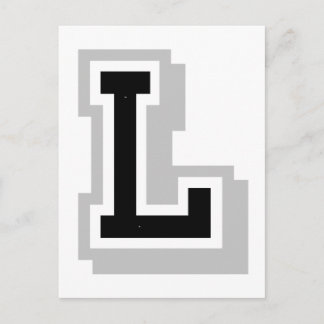black gray letter L Postcard