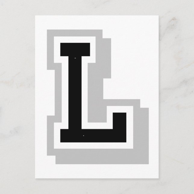 black gray letter L Postcard (Front)