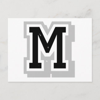 black gray letter M Postcard