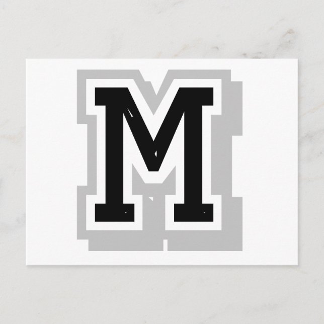 black gray letter M Postcard (Front)