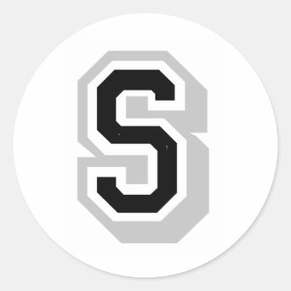 black gray letter S Classic Round Sticker