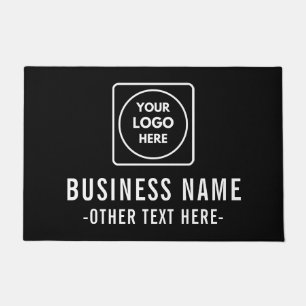 Black Gray Logo Business Company doormat