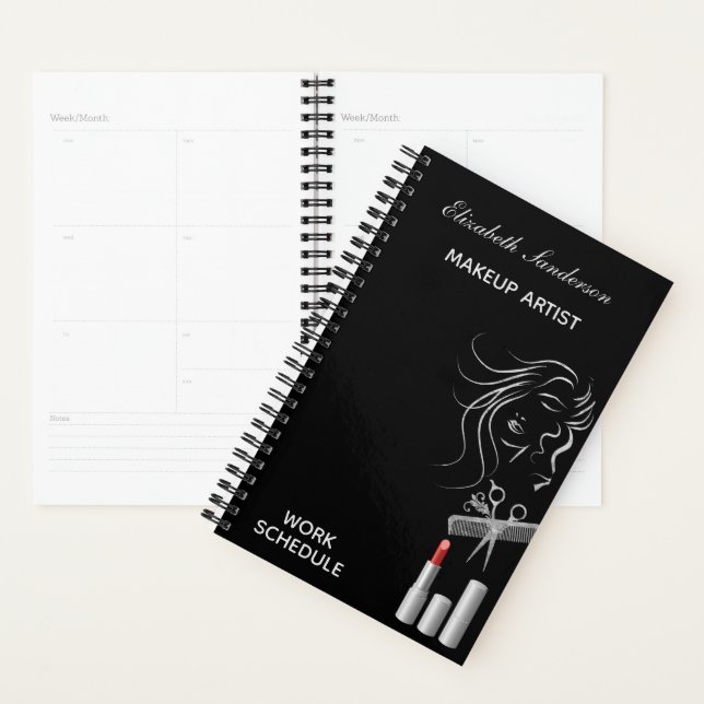 Black Gray Makeup Artists Stylist Planner (Display)