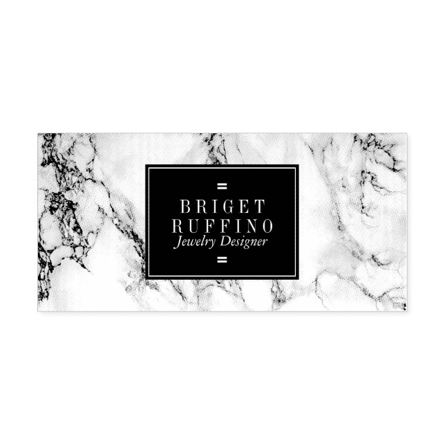 Black & Gray Marble Jewelry Designer Self-inking Stamp (Design)