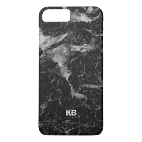 Black  Gray Marble Texture iPhone 8 Plus7 Plus Case