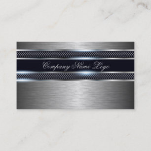 Black & Gray Metallic Design Brushed Aluminum Look Business Card