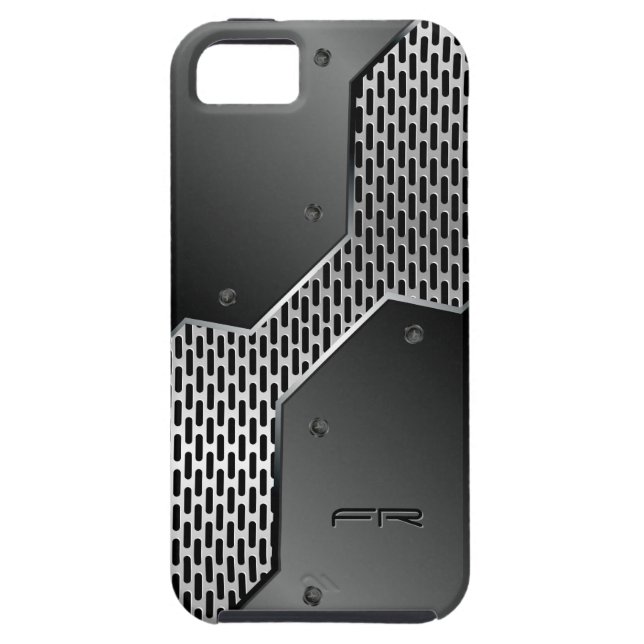 Black & Gray Metallic Print Case-Mate iPhone Case (Back)