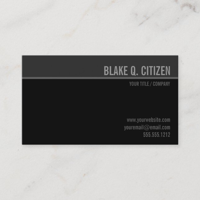 Black / Gray modern business card (Front)