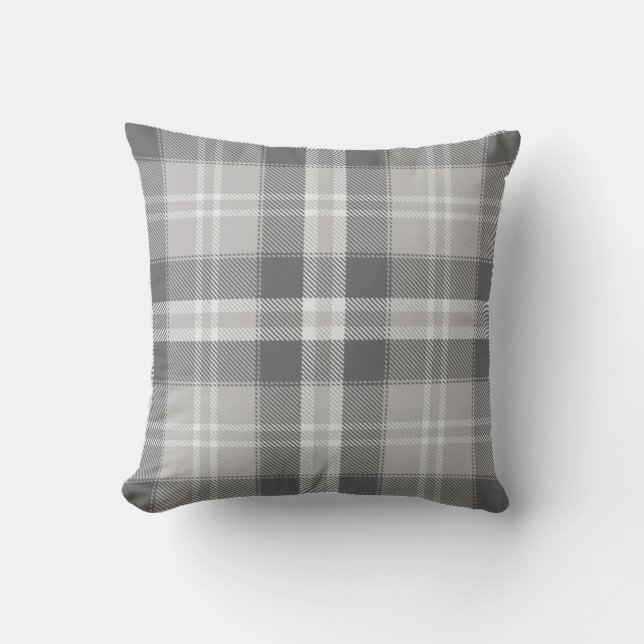 Black Gray Modern Rustic Farmhouse Neutral  Throw Pillow (Front)
