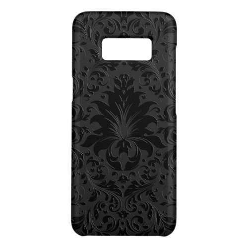 Black  Gray Monochromatic Floral Ornament 3 Case_Mate Samsung Galaxy S8 Case