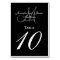 Black Gray Monogram Wedding Table Number Card