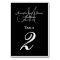 Black Gray Monogram Wedding Table Number Card