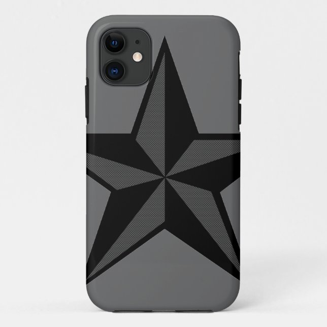 Black & Gray Nautical Star iPhone 5 Case (Back)