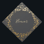Black Gray Ombre Gold Confetti Dots Personalized Graduation Cap Topper<br><div class="desc">Black Gray Ombre Gold Confetti Dots Personalized Graduation Cap Topper</div>