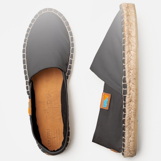 Black Gray Ombre Modern Chic Pattern Espadrilles (Side)