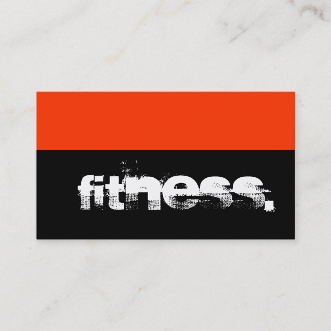 Black Gray Orange Personal Trainer Business Card (Front)