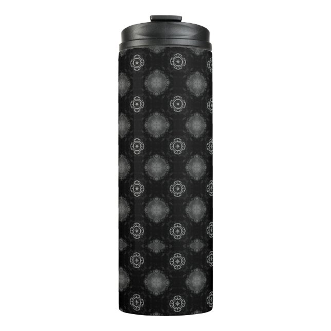Black & Gray Pattern Thermal Tumbler (Front)