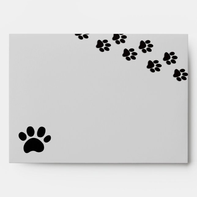 Black/Gray Paw Print - Envelope (Front)