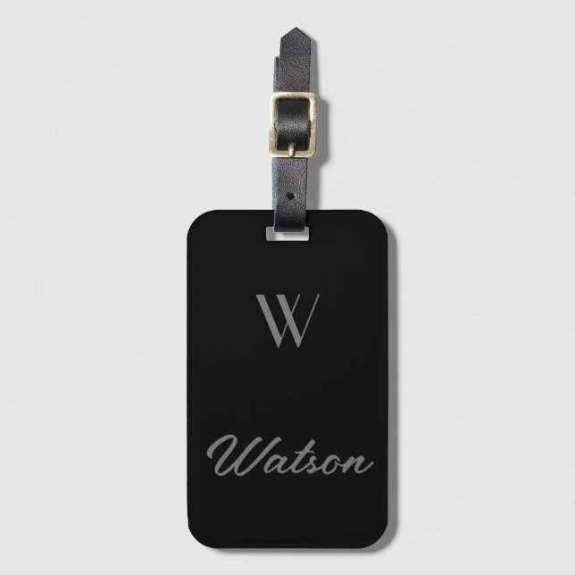  black&gray personalized    luggage tag (Front Vertical)