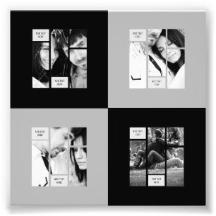 Black Gray PHOTO Template - Transfer To ANY Gift Print