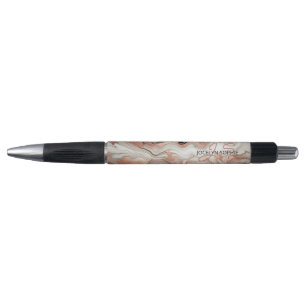 Black Gray Pink Rose Gold Marble Art Pattern Pen