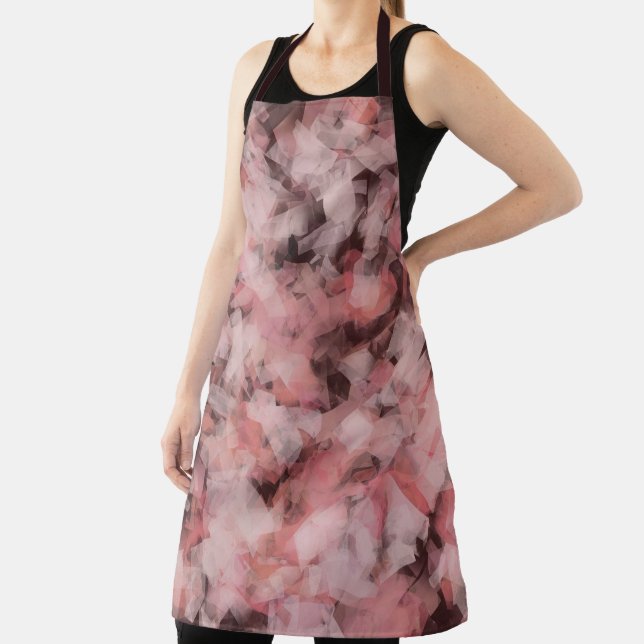 Black Gray Pink White Modern Geometric Abstract Apron (Insitu)