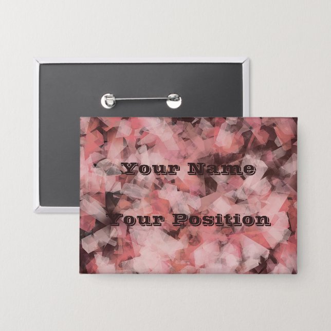 Black Gray Pink White Modern Geometric Abstract Button (Front/Back)