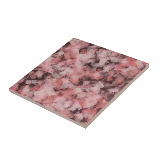 Black Gray Pink White Modern Geometric Abstract  Ceramic Tile (Side)