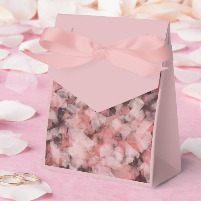 Black Gray Pink White Modern Geometric Abstract Favor Boxes (Wedding)