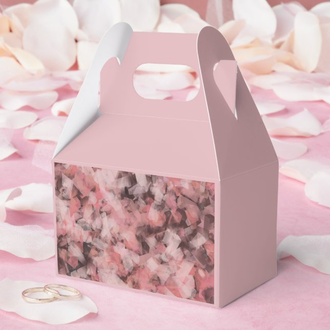 Black Gray Pink White Modern Geometric Abstract Favor Boxes (Wedding)