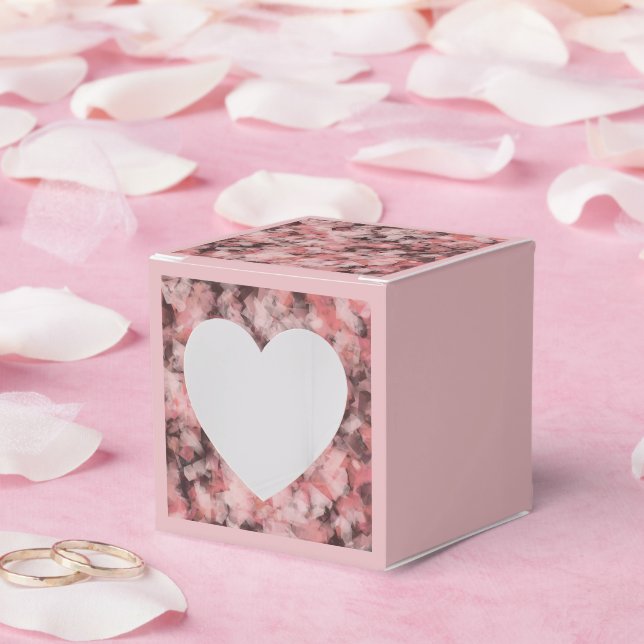 Black Gray Pink White Modern Geometric Abstract Favor Boxes (Wedding)