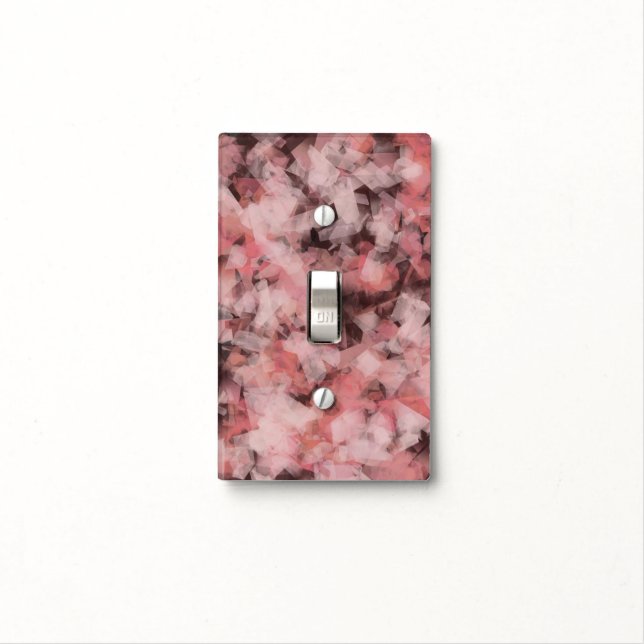 Black Gray Pink White Modern Geometric Abstract Light Switch Cover (In Situ)
